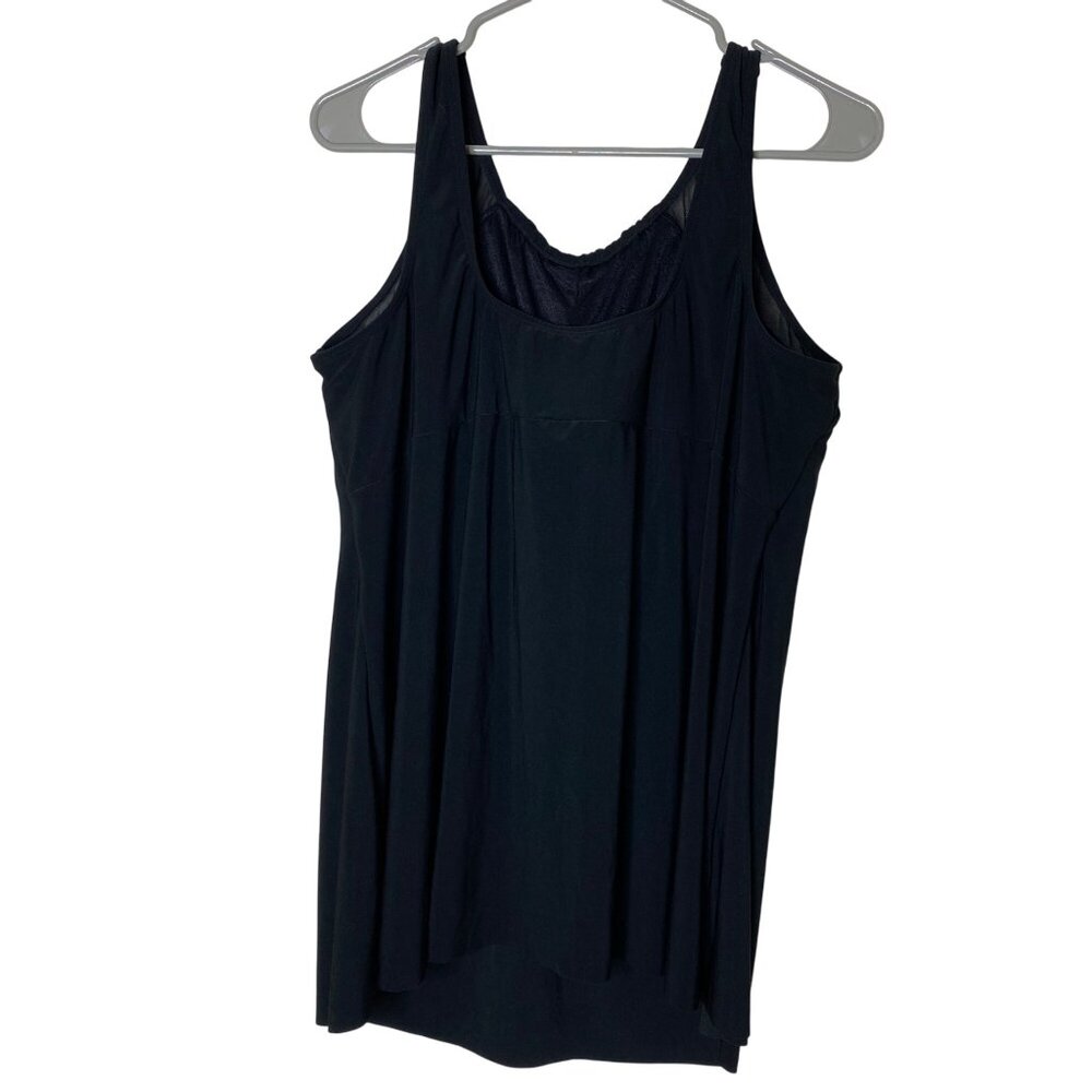Miraclesuit Mariella Black Tankini Top 20W • Draped Front Underwire Mesh Swim - Picture 8 of 8